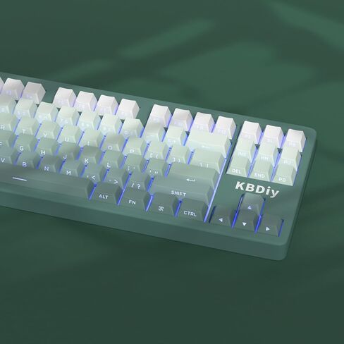Side Print Shine Through Keycaps, 133 Keys PBT Double Shot Custom Backlit Keycap Set, Kelp Gradient Green Cherry Profile Keyboard Keycaps for 61/64/68/84/87/100/104/108 Mechanical Keyboard in Saudi Arabia