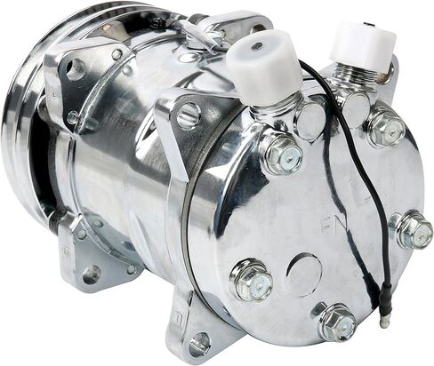 YaeTek جديد عالي الجودة تكييف وضاغط للهواء 12 فولت/V-حزام بكرة لSanden 508 نمط الكروم متوافق مع R-12 وR134A in Kuwait