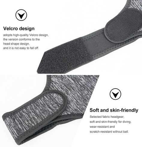 قبعة سباحة طويلة الشعر - قبعات سباحة للنساء والرجال - قبعة حرارية، قبعة صغيرة قابلة للتعديل من نايلون النيوبرين، قبعة سباحة للغوص وركوب الأمواج وقوارب الكاياك والقوارب والغطس in Kuwait