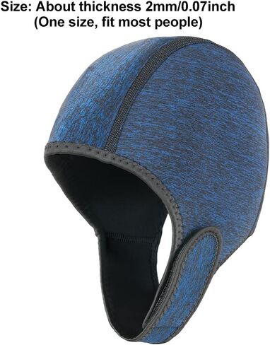 قبعة سباحة طويلة الشعر - قبعات سباحة للنساء والرجال - قبعة حرارية، قبعة صغيرة قابلة للتعديل من نايلون النيوبرين، قبعة سباحة للغوص وركوب الأمواج وقوارب الكاياك والقوارب والغطس in Kuwait