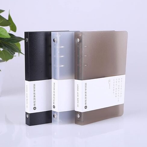 3 Pack A5 A6 B5 Round Ring Binder Cover 6-Ring 9-Ring PVC Binder Covers Refillable Notebook Loose Leaf Binder Protector (Inner Paper Not Included) (A6 White Black Coffee 3 Pack) in Saudi Arabia