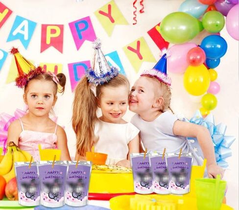 لوازم حفلات أعياد الميلاد اللطيفة، 24 قطعة من علامات أكياس العصير لديكورات حفلات Kawaii، وديكورات الملصقات لمستلزمات حفلات Kawaii. in Kuwait