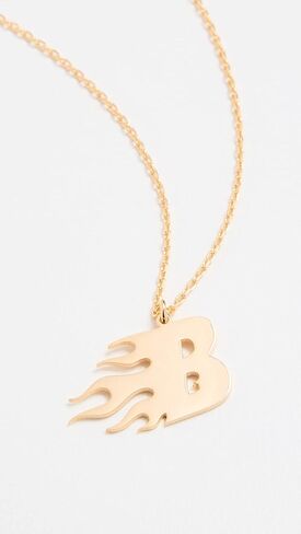 قلادة نسائية على شكل حرف On Fire، B، ذهبي، مقاس واحد in Kuwait
