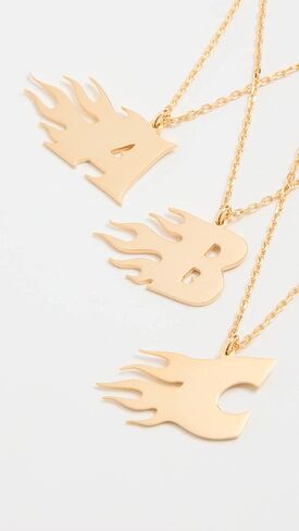 قلادة نسائية على شكل حرف On Fire، B، ذهبي، مقاس واحد in Kuwait