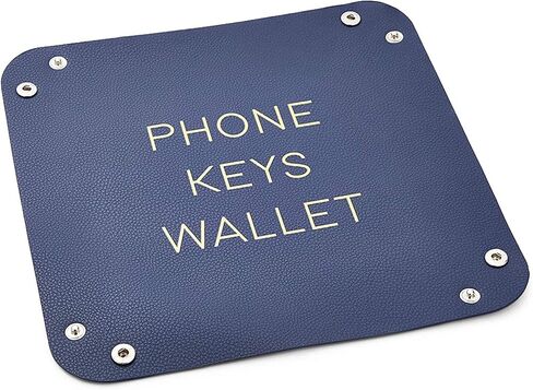 Juvale Leather Catchall Valet Tray for Phone, Keys, Wallet (Navy Blue, 6.9 x 2.2 in) in Saudi Arabia