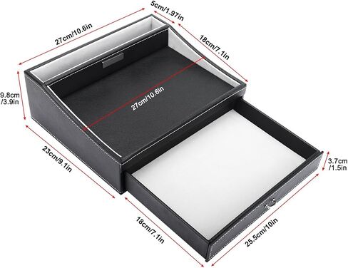 Baoyun Gifts for Dad Nightstand Organizer, Mens Jewelry Box Organizer, Mens Dresser Organizer Countertop, Large Capacity Leather Valet Tray for Phones Pad Wallet Key Birthday Gifts for Men in Saudi Arabia