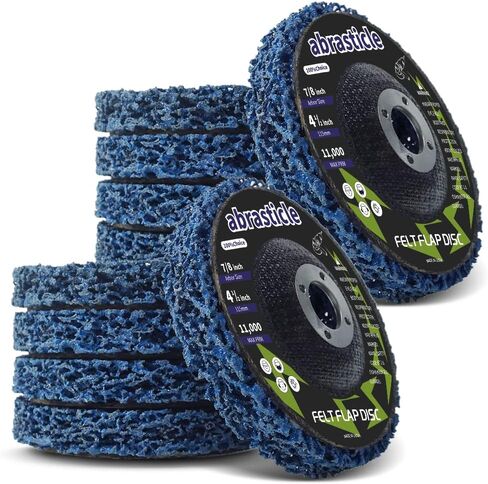 10 Pcs 4-1/2 Inch Poly Strip Wheel Disc Rust Remover Wheel, 7/8" Angel Grinders Clean Tool, Strip Discs for Angle Grinder Remove Rust Paint Clean Welds Paint Grinding Wheel Blue in Saudi Arabia