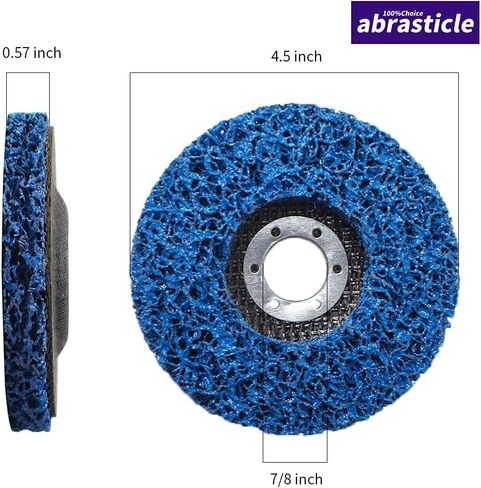 10 Pcs 4-1/2 Inch Poly Strip Wheel Disc Rust Remover Wheel, 7/8" Angel Grinders Clean Tool, Strip Discs for Angle Grinder Remove Rust Paint Clean Welds Paint Grinding Wheel Blue in Saudi Arabia