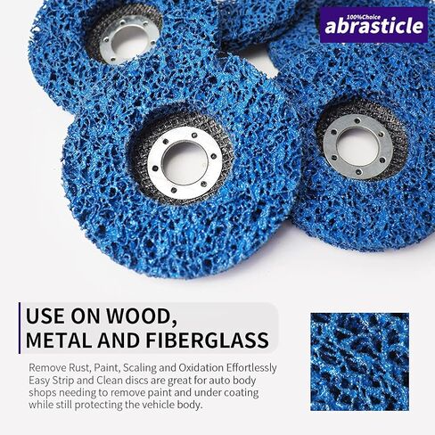 10 Pcs 4-1/2 Inch Poly Strip Wheel Disc Rust Remover Wheel, 7/8" Angel Grinders Clean Tool, Strip Discs for Angle Grinder Remove Rust Paint Clean Welds Paint Grinding Wheel Blue in Saudi Arabia