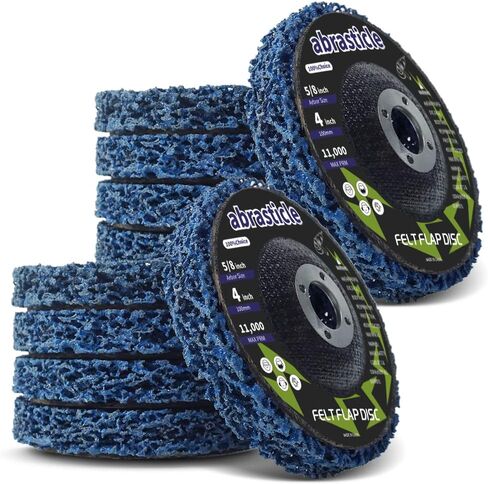 10 Pcs 4-1/2 Inch Poly Strip Wheel Disc Rust Remover Wheel, 7/8" Angel Grinders Clean Tool, Strip Discs for Angle Grinder Remove Rust Paint Clean Welds Paint Grinding Wheel Blue in Saudi Arabia