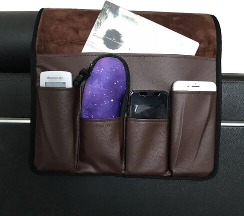 Wanty Velvet Sofa Couch Chair Armrest Soft Caddy Organizer Holder for Remote Control, Cell Phone, Book, Pencil (Brown) in Kuwait