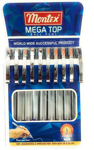 قلم حبر ميجا توب - أزرق، عبوة من 10 أقلام in Kuwait