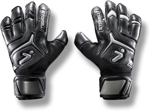 قفازات حارس المرمى Storelli Gladiator Elite 2.0 | قفازات حارس المرمى لكرة القدم عالية الأداء مع أشواك الأصابع | حماية ممتازة للأصابع واليد | أصفر مسود in Kuwait