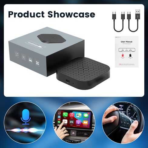 CarlinKit صندوق الوسائط المتعددة محول CarPlay اللاسلكي CarPlay السلكي إلى CarPlay اللاسلكي Android Auto. فيديو سيارة Netflix/YouTube، يأتي مع نظام Android 11.0 مفتوح، QCM2290/4core/2GB+16GB in Saudi Arabia