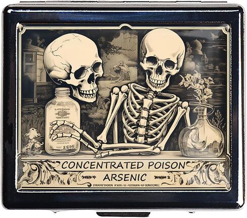 Silver Vintage Pill Box 7 Day Metal Pill Box with Mirror and 8 Compartments Cute Travel Pill Organizer for Purse (Concentrated Poison) in Saudi Arabia