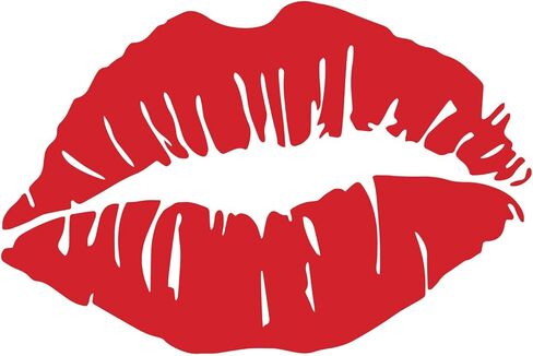 Lips Kiss Mouth Vinyl Decal Sticker Car Window Bumper Die Cut 5.5-Inches Premium Quality UV Resistant No Background (5.5-Inches, Red) JMM0297RED5 in Saudi Arabia