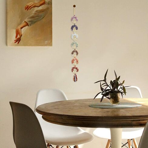 حزمة Top Plaza - عنصران: 7 سوار يوجا من حجر الشاكرا، أساور من الحبال المضفرة من الأحجار الكريمة الطبيعية و7 أحجار شاكرا، بلورات علاجية، زينة شجرة الحياة للتعليق على الحائط in Kuwait