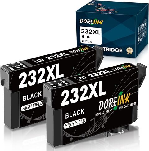 خراطيش حبر سوداء 232XL، متوافقة مع خرطوشة حبر Epson 232، بديلة لخراطيش حبر الطابعة Epson xp-4200، Epson wf-2930 XP-4205 Workforce wf-2950، 232xl أسود in Kuwait