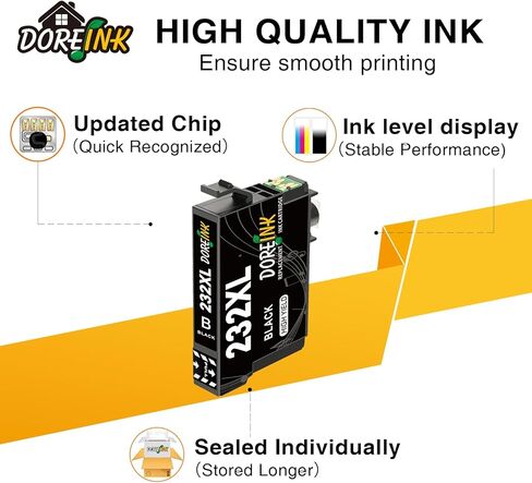 خراطيش حبر سوداء 232XL، متوافقة مع خرطوشة حبر Epson 232، بديلة لخراطيش حبر الطابعة Epson xp-4200، Epson wf-2930 XP-4205 Workforce wf-2950، 232xl أسود in Kuwait