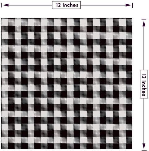 Buffalo Plaid Vinyl - 12"x12" Self Adhesive Backed Vinyl Buffalo Plaid Permanent Assorted Vinyl 5 Sheets (White/Black) in Saudi Arabia