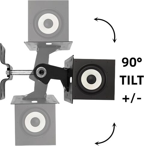 دعامة تثبيت على السقف لمكبر الصوت، حامل حامل مكبر الصوت، حامل حامل مكبر صوت خلفي قابل للدوران والإمالة، عالمي لمكبرات الصوت الفضائية يدعم ما يصل إلى 33 رطل عبوتين، أسود in Kuwait