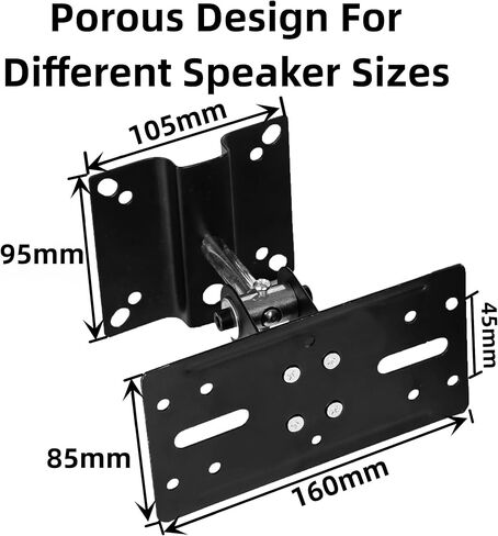 دعامة تثبيت على السقف لمكبر الصوت، حامل حامل مكبر الصوت، حامل حامل مكبر صوت خلفي قابل للدوران والإمالة، عالمي لمكبرات الصوت الفضائية يدعم ما يصل إلى 33 رطل عبوتين، أسود in Kuwait