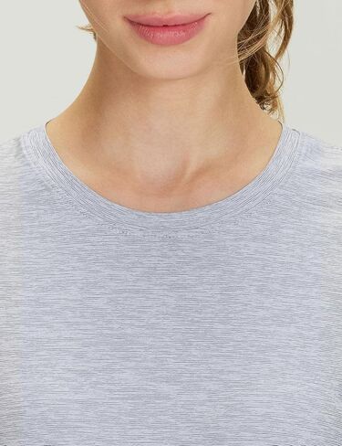 قمصان رياضية نسائية بأكمام قصيرة من TSLA، قميص للجري قابل للتمدد، عامل حماية من الأشعة فوق البنفسجية 50+، رقبة دائرية in Kuwait