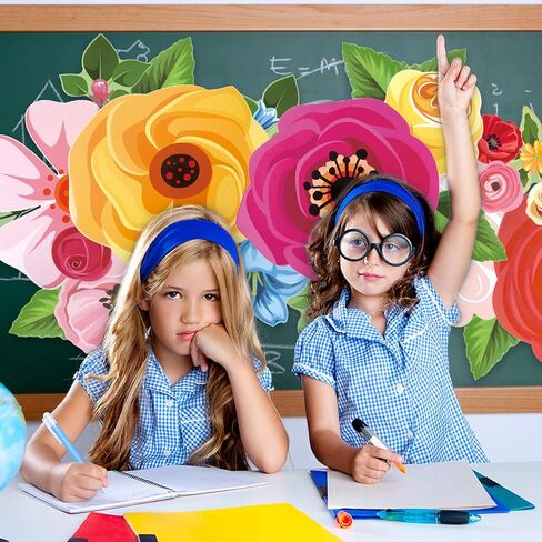 SATINIOR 91 Pcs Wildflowers Bulletin Board Minds Blossom Here Classroom Decoration Cutouts Set with Flowers Leaves Sprig Minds Blossom Here Cutouts for School Classroom Bulletin Board Wall Decoration in Saudi Arabia