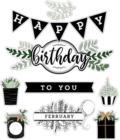 Carson Dellosa 62-Piece Farmhouse Classroom Birthday Calendar Bulletin Board Set, Classroom Birthday Chart With Happy Birthday Banner, Bulletin Board Cutouts, Farmhouse Classroom Decor in Saudi Arabia