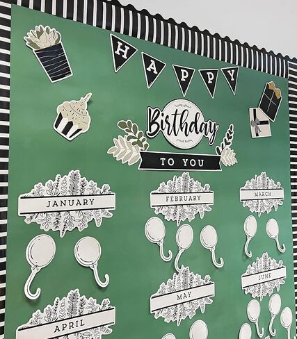 Carson Dellosa 62-Piece Farmhouse Classroom Birthday Calendar Bulletin Board Set, Classroom Birthday Chart With Happy Birthday Banner, Bulletin Board Cutouts, Farmhouse Classroom Decor in Saudi Arabia