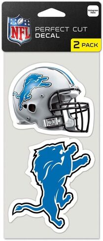 ملصق Wincraft NFL Detroit Lions ذو القطع المثالي (مجموعة من 2)، 4 بوصة × 4 بوصة in Saudi Arabia
