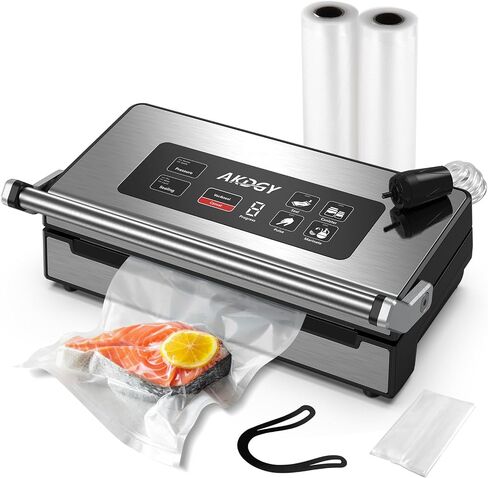 Vacuum Sealer Machine，90Kpa Powerful Pro Food Vacuum Sealer Machine with Dry/Moist/Liquid Modes，Built-in Cutter, Bag Storage, Handle Locked Design and Digital Countdown in Saudi Arabia