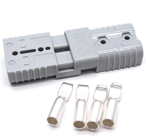 2Pcs Gray Battery Quick Connect Disconnect Electrical Plug 175A 1/0AWG for Recovery Winch or Trailer w 4 Pcs Terminal pin in Saudi Arabia