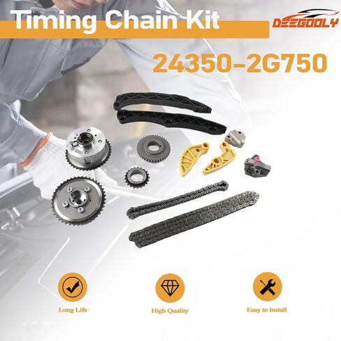 24350-2G750 24322-2G350 Engine Timing Chain Kit W/Camshaft VVT Gear Applied for Kia Optima 2014-2017, Sorento 2011-2018, Sportage 2011-2017 Engine 16 Valves Engine Aftermarket Parts in Saudi Arabia