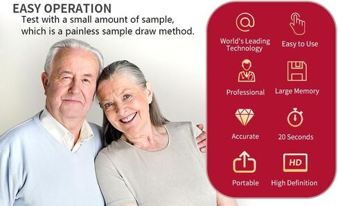 مجموعة أدوات اختبار الهيموجلوبين من URIT مع 25 شريط اختبار الهيموجلوبين، جهاز اختبار الهيموجلوبين، مجموعة اختبار الهيموجلوبين المنزلية الكاملة، دقيقة وسريعة للحصول على نتيجة. in Kuwait