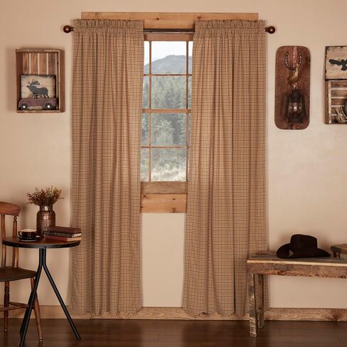 VHC Brands Millsboro Window Curtain, Valance Scalloped, Tan, 16x72 in Saudi Arabia