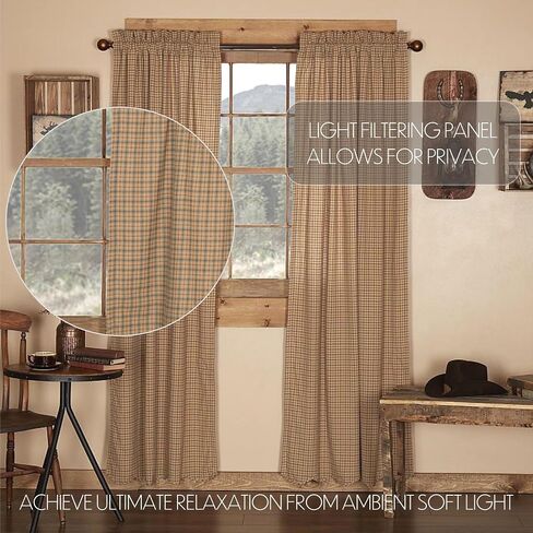 VHC Brands Millsboro Window Curtain, Valance Scalloped, Tan, 16x72 in Saudi Arabia