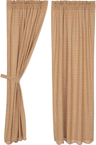 VHC Brands Millsboro Window Curtain, Valance Scalloped, Tan, 16x72 in Saudi Arabia