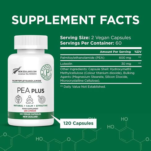 Palmitoylethanolamide Pea Supplement 600mg - Micronized Pea Supplements 99% - 2 Months Supply - Advanced Natural Support for Joint Comfort in Saudi Arabia