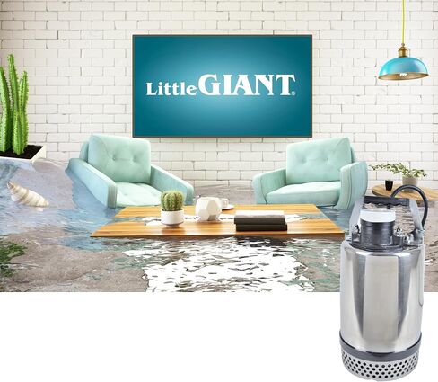 Little Giant FLS-400, 115-Volt, 3600 GPH, 1/2 HP Heavy-Duty Manual Stainless Steel Submersible Utility Pump with 20-Ft. Cord, Steel, 620240 in Kuwait