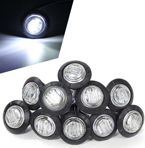 UGSHY 10 PCS Truck Side Light, Round LED Clearence Light, 12V Trailer Side Marker Lights, Taillight Brake Stop Lamp, for Truck Car Bus Trailer Van Caravan Boat (Red & Yellow) in Saudi Arabia