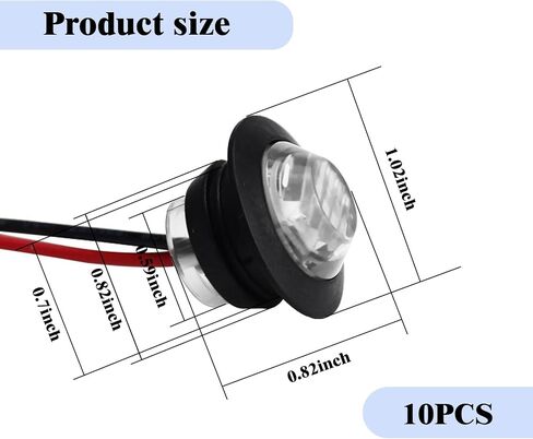 UGSHY 10 PCS Truck Side Light, Round LED Clearence Light, 12V Trailer Side Marker Lights, Taillight Brake Stop Lamp, for Truck Car Bus Trailer Van Caravan Boat (Red & Yellow) in Saudi Arabia
