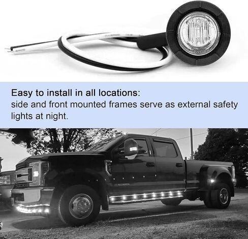 UGSHY 10 PCS Truck Side Light, Round LED Clearence Light, 12V Trailer Side Marker Lights, Taillight Brake Stop Lamp, for Truck Car Bus Trailer Van Caravan Boat (Red & Yellow) in Saudi Arabia