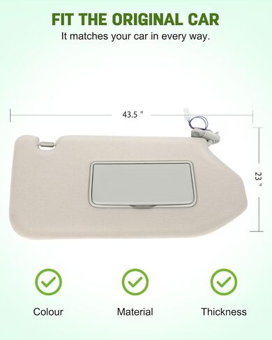 SCITOO Tan Beige Left & Right Interior Sun Visor fit for Nissan Pathfinder 2013-2019 for Infiniti QX60 2014-2017 for Infiniti JX35 2013 with Sunroof (OE:96401-9PB0A,96400-9PB0A) in Saudi Arabia