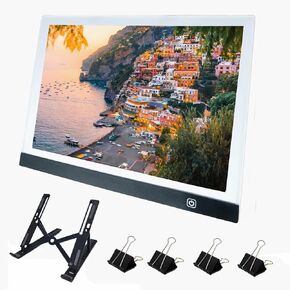 لوحة إضاءة LED ممتازة مقاس A3 لفن الماس والرسم والرسم - سطوع قابل للتعديل والرسم والتتبع - مجموعة لوحة إضاءة فنية كاملة تعمل بمنفذ USB مع حوامل ومشابك in Kuwait