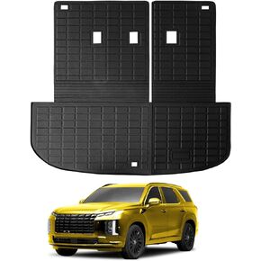 JUZISHU Cargo Mat with Backrest Mat for Hyundai Palisade 2020-2024 All Weather Palisade Trunk Mat Cargo Liner for Hyundai Palisade Accessories 2024-2020 TPE Back Seat Cover Protector