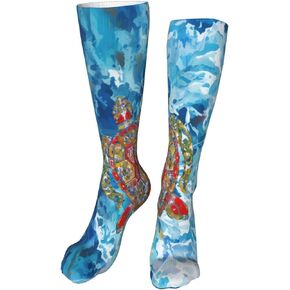 Funny Thigh Knee High Long Tube Socks Compression Socks Cute Novelty Hiking Soccer Running Socks for Women Men