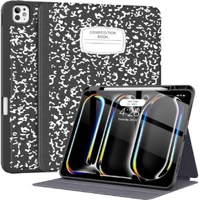 Supveco Case for iPad Pro 13 Inch (M4) 2024 with Pencil Holder-[Support Apple Pencil Charging+Auto Wake/Sleep],Premium Folio Stand Case with Slim Soft TPU Back Cover for iPad Pro 13 Inch-Black
