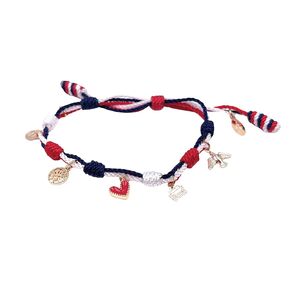 SIFRIMANIA American Citizen Gift Flag Charm Wish Red White and Blue Women Patriotic Bracelet