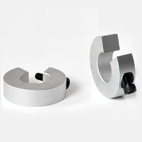 Anti-Collision Block Stopper, Positioning Block, Anti-Dropping for Linear Motion Rail Shaft Guide 20mm SBR20 UU LUU, Fixed Slider Bearing Block Ring, Silver, 2Pcs